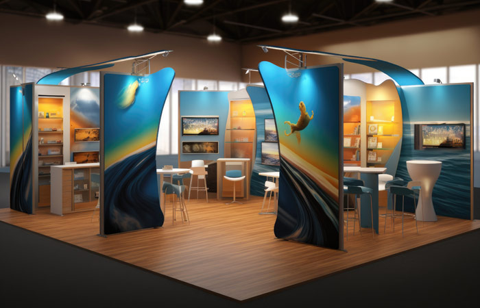 Curved exhibition stall